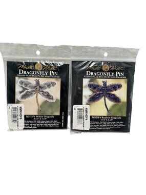 Mill Hill Dragonfly Pin Counted Glass Bead Pin Kits Willow & Rainbow Dragonfly